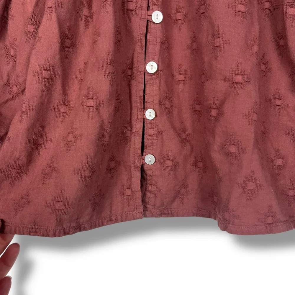 Anthropologie Cleobella Antonia Blouse Romantic Cottagecore XSP Sienna Brown - Picture 8 of 10